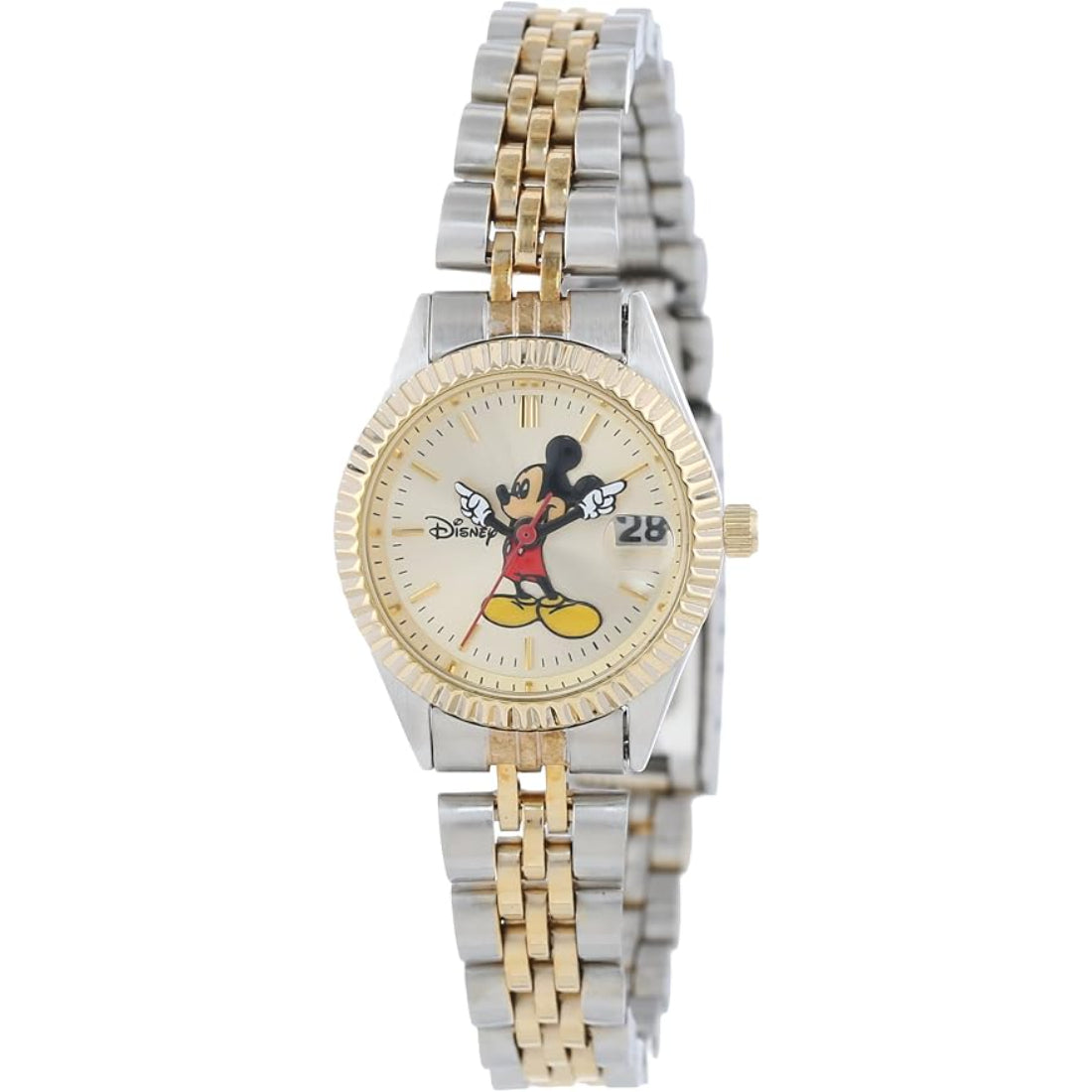 Mickey Mouse Classic Women's Champagne Dial Two-Tone Stainless Steel Bracelet Quartz Watch MCK340