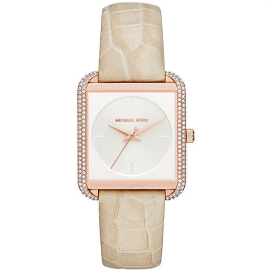 Michael Kors Women's MK2610 Cream Leather Watch