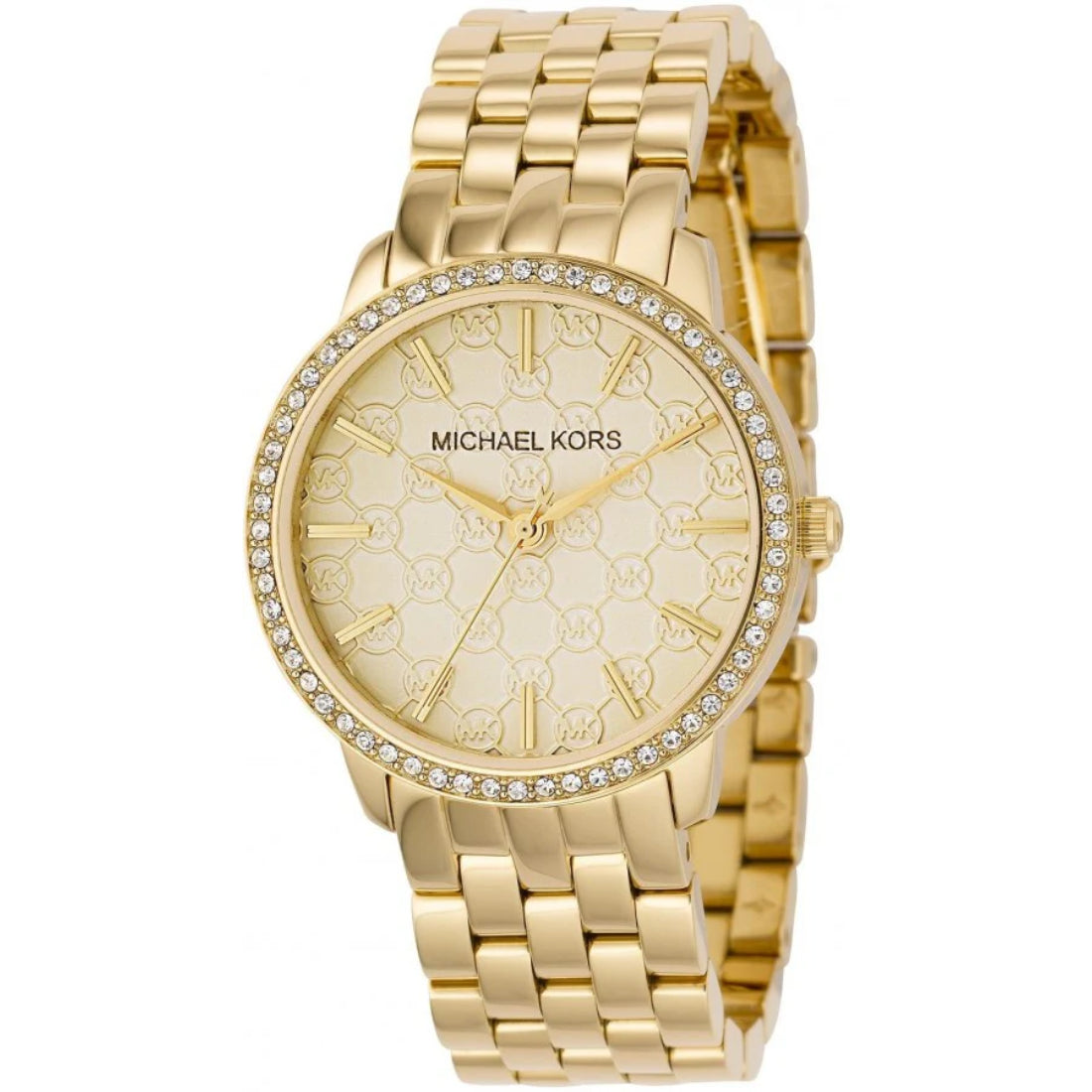 Michael Kors Argyle Glitz Women's Gold Dial Gold-Tone Stainless Steel Bracelet Quartz Watch MK3120