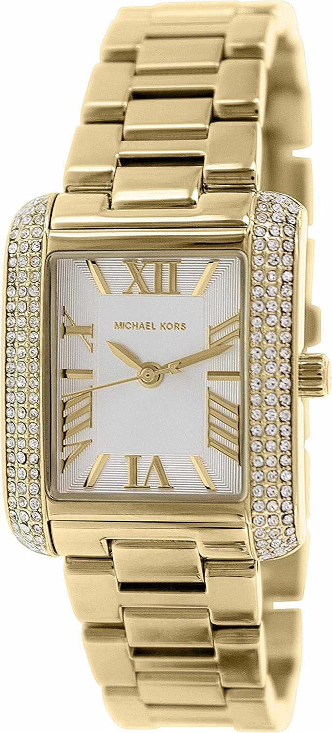 Michael Kors Petite Emery Women's White Dial Gold-Tone Stainless Steel Bracelet Quartz Watch MK3324