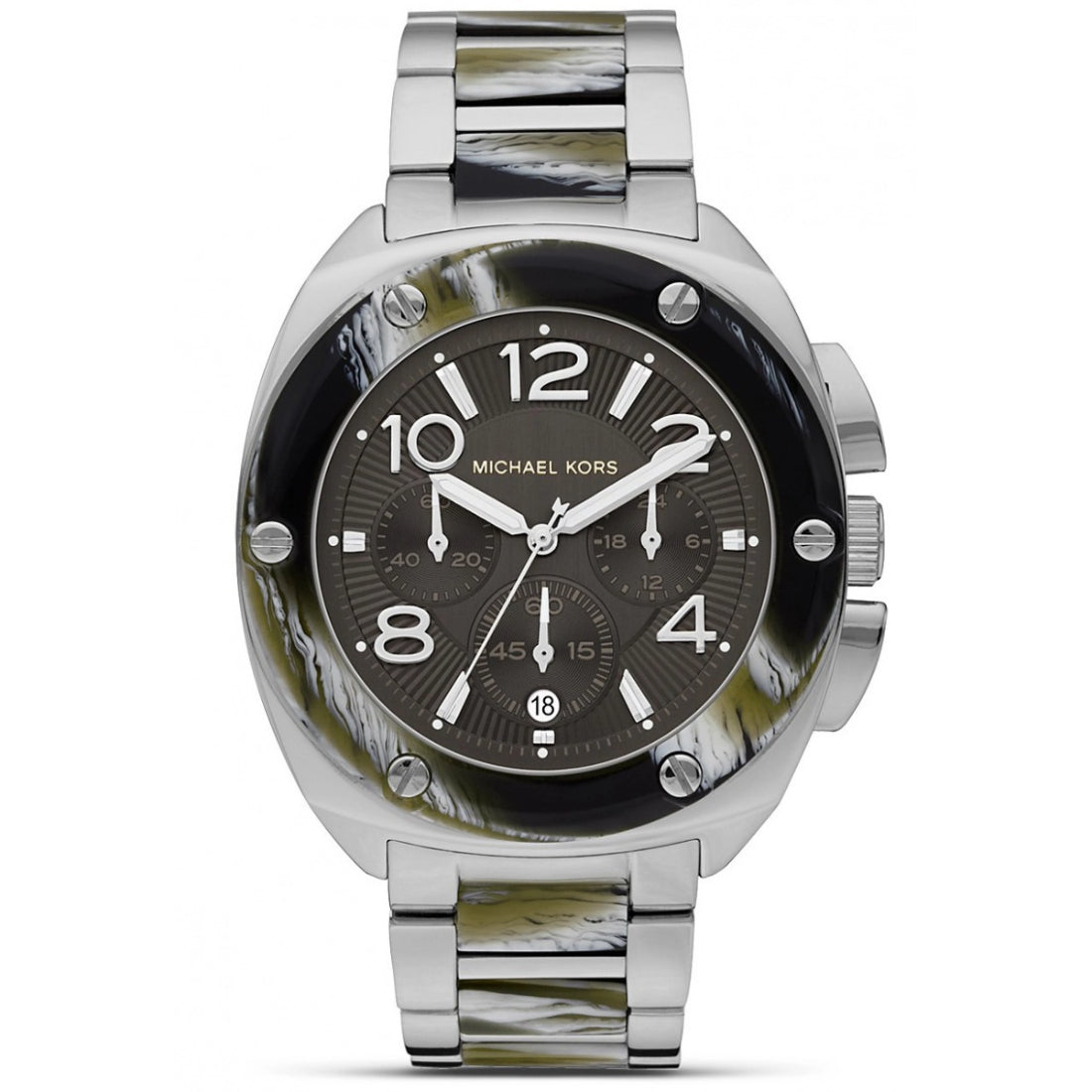 Michael Kors Tribeca Women's Gray Dial Stainless Steel and Resin Bracelet Quartz Watch MK5595