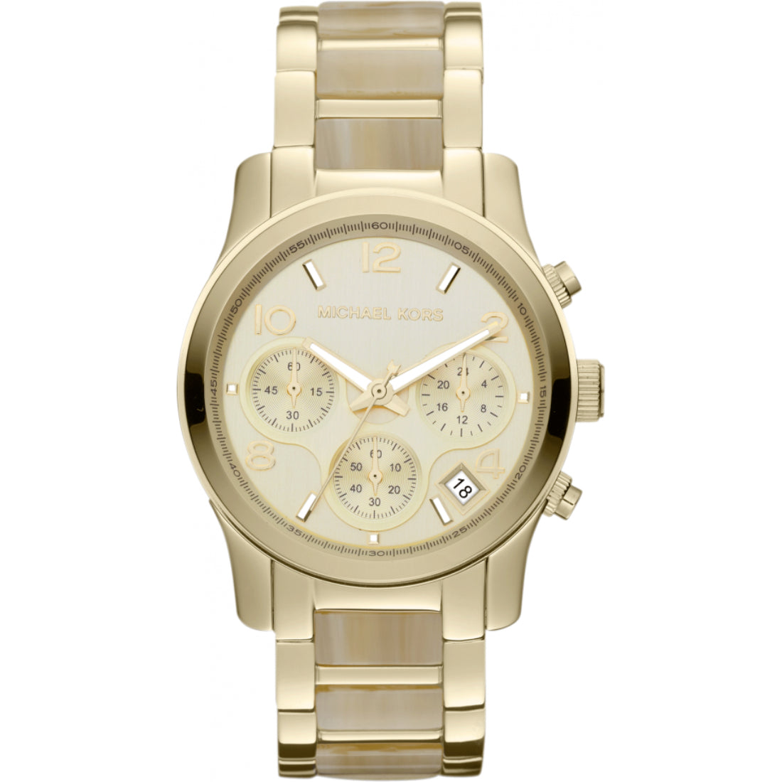 Michael Kors Runway Women's Gold Dial Gold-Tone Stainless Steel and Polycarbonate Bracelet Quartz Watch MK5660