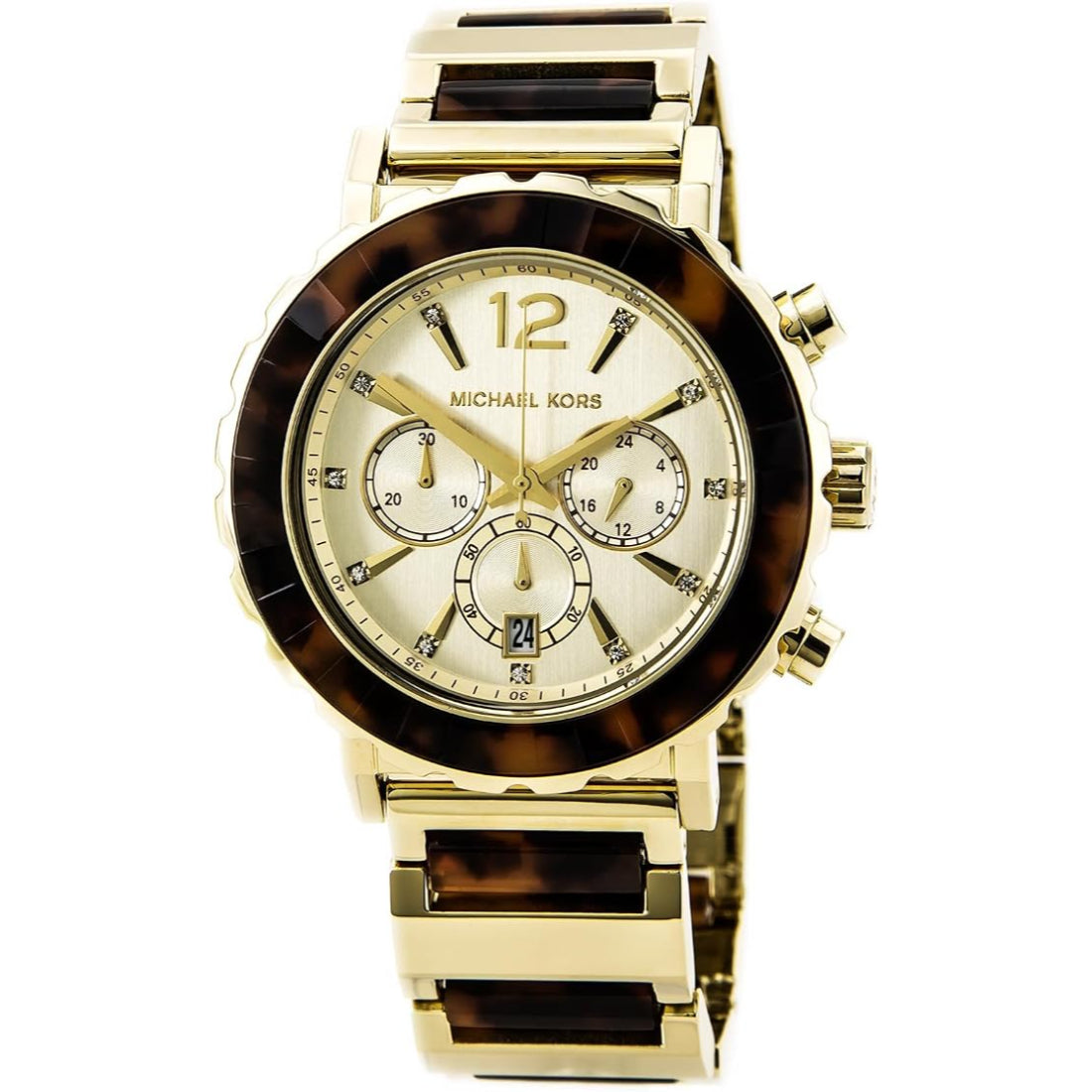 Michael Kors Lillie Women's Champagne Dial Gold-Tone Stainless Steel and Polycarbonate Bracelet Quartz Watch MK5790