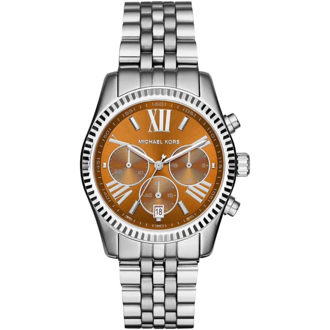 Michael Kors Lexington Women's Brown Sunray Dial Stainless Steel Bracelet Quartz Watch MK6221