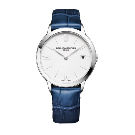 Baume & Mercier Women's MOA10355 Blue Calfskin Leather Watch