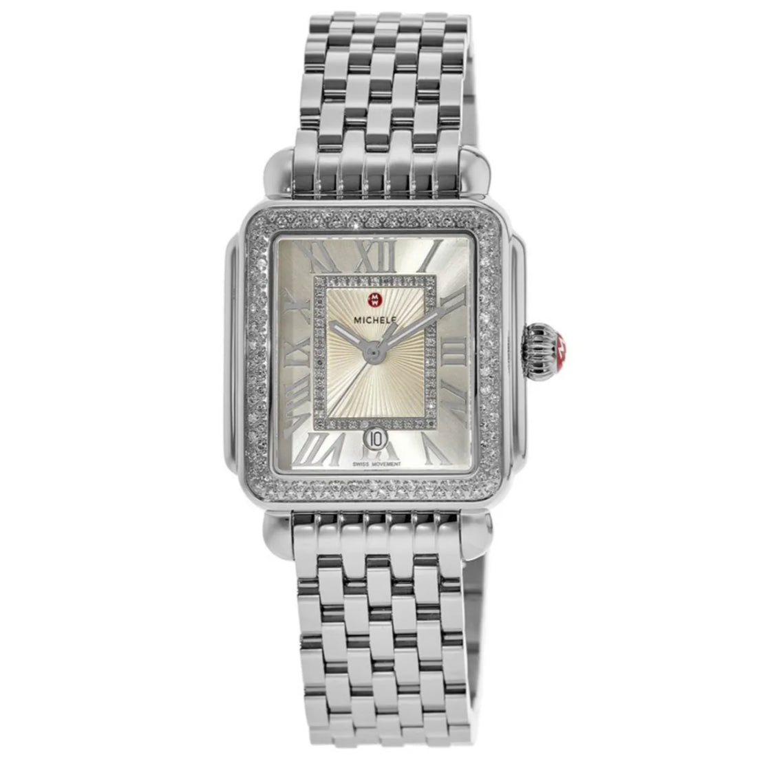 Michele Deco Madison Women's Cashmere Beige Dial Stainless Steel Bracelet Quartz Watch MWW06T000165