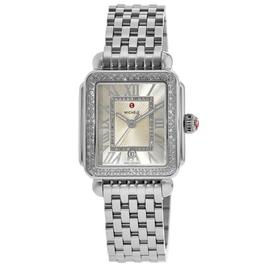 Michele Deco Madison Women's Cashmere Beige Dial Stainless Steel Bracelet Quartz Watch MWW06T000165