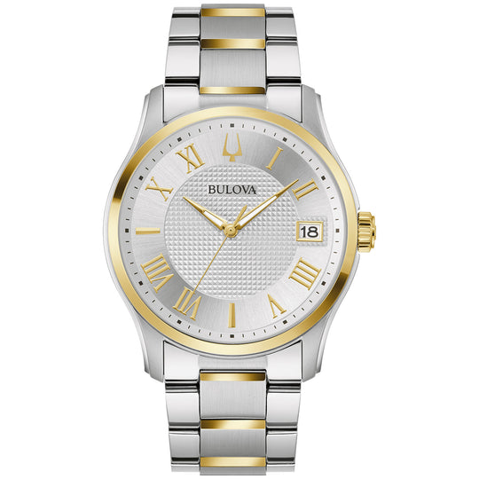 Bulova Classic  Men's Gold-Silver Two tone Bracelet Quartz Watch - 98B424