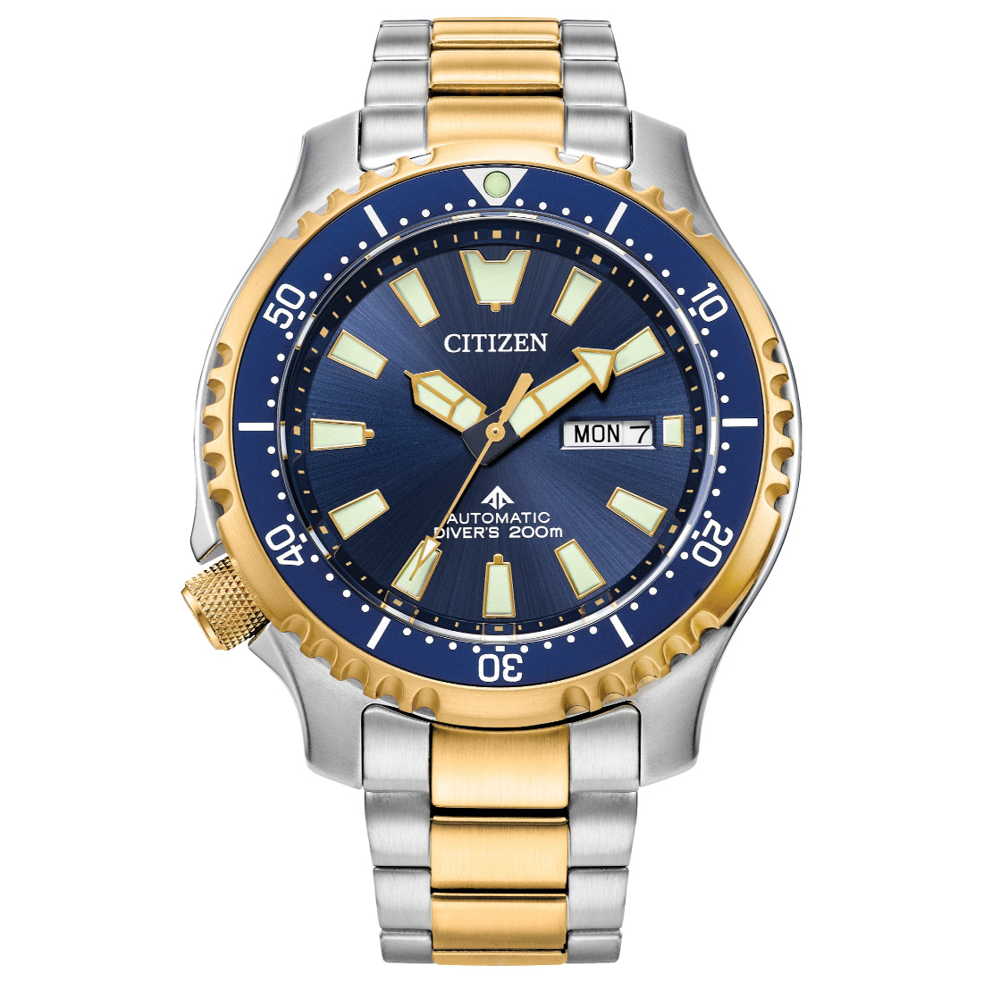 Citizen Promaster Dive Automatic (Fugu) Men's Two-tone/Silver and Gold-tone Bracelet Quartz Watch - NY0154-51L