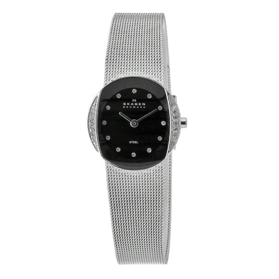 Skagen Slimline Women's Black Dial Steel Mesh Bracelet Quartz Watch O689SSSB