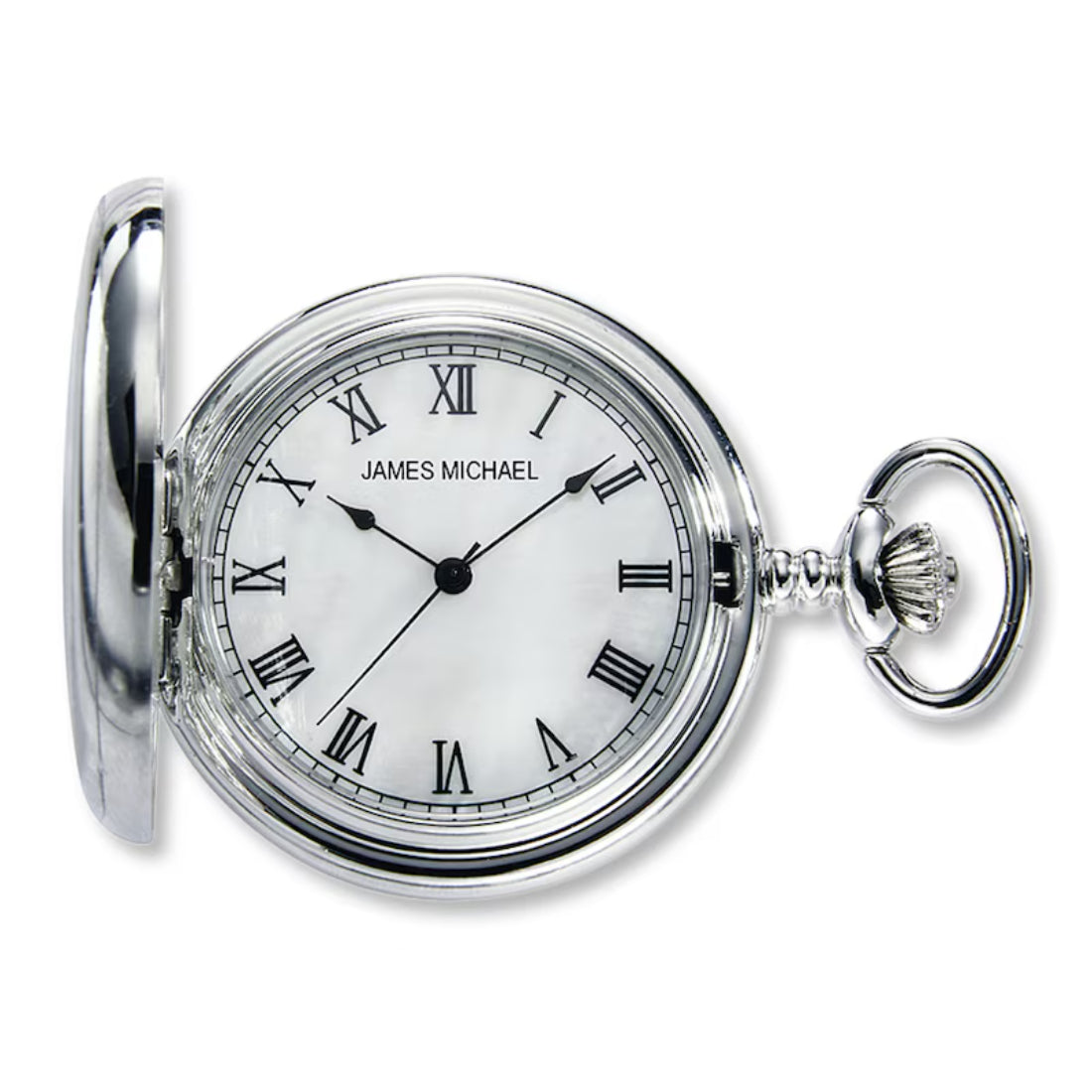 James Michael Liberty Half Dollar Men's Silver Dial Alloy Case Quartz Pocket Watch PDA011004