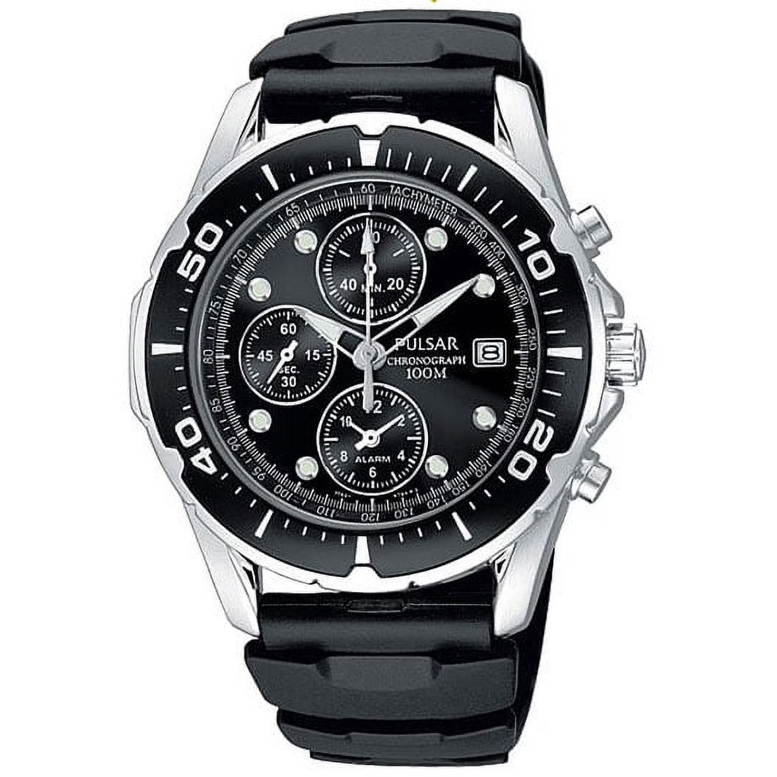 Pulsar Multifunction Chronograph Men's Black Dial Quartz Watch PF3293