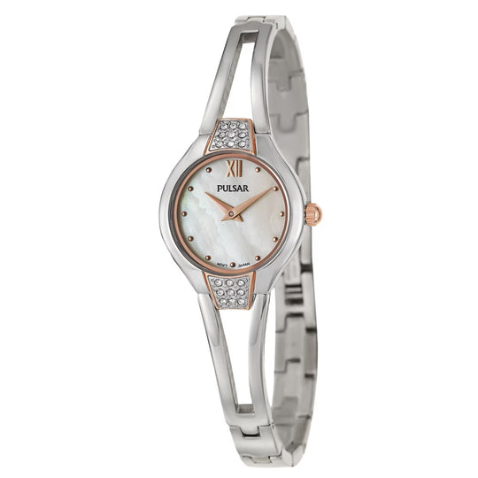 Pulsar Crystal Collection Women's White Mother-of-Pearl Dial Quartz Watch PTA502