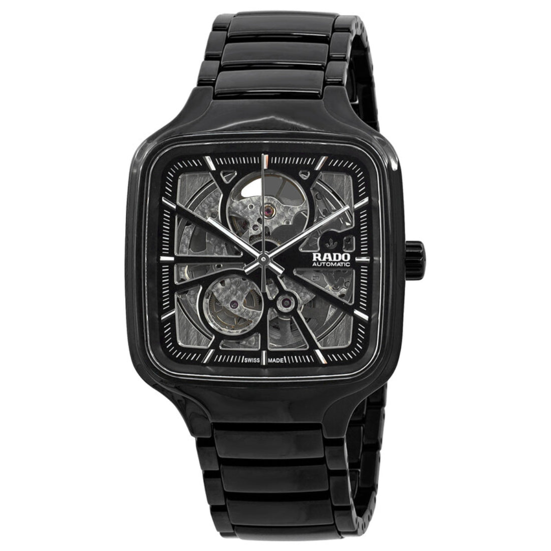 Rado True Square Automatic Open Heart Unisex Black Open Heart (Skeleton) Dial Automatic Watch R27086152