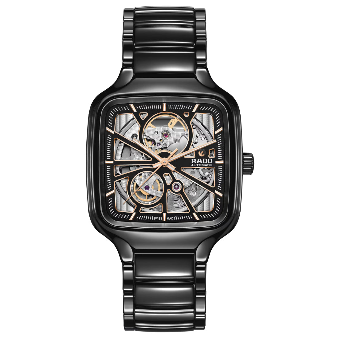 Rado True Square Automatic Open Heart Unisex Black Open Heart (Skeleton) Dial Automatic Watch R27086162