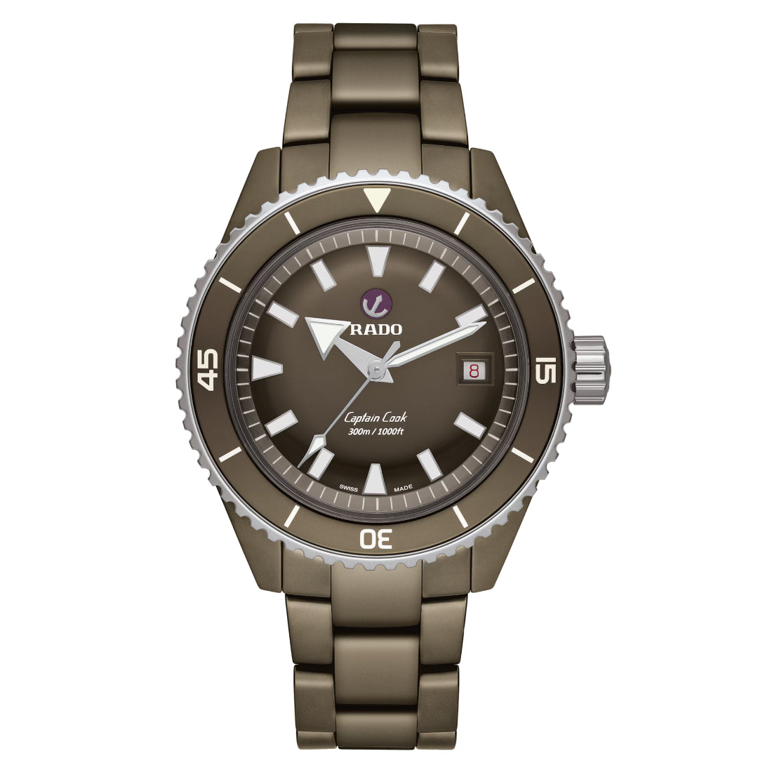 Rado Captain Cook High-Tech Ceramic Diver Men's Matte Olive Green Dial Automatic Watch R32130312
