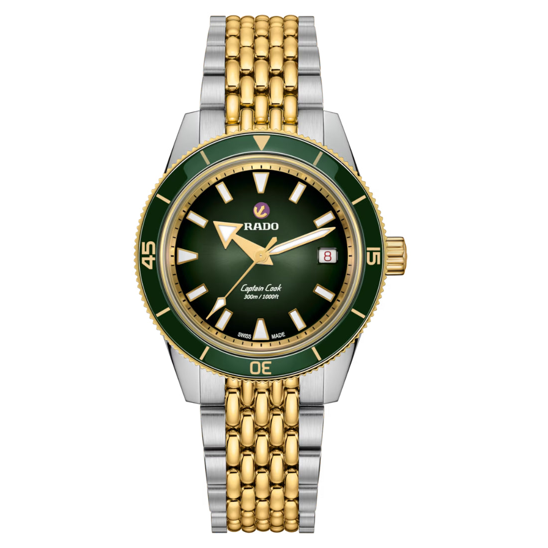 Rado Captain Cook Men's Two-tone/Silver and Yellow Gold Bracelet Automatic Watch - R32225313