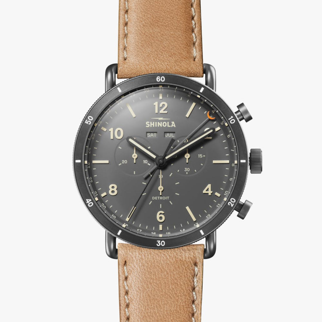 Shinola Canfield Sport Men's Gray Dial Leather Strap Quartz Watch S0120089891