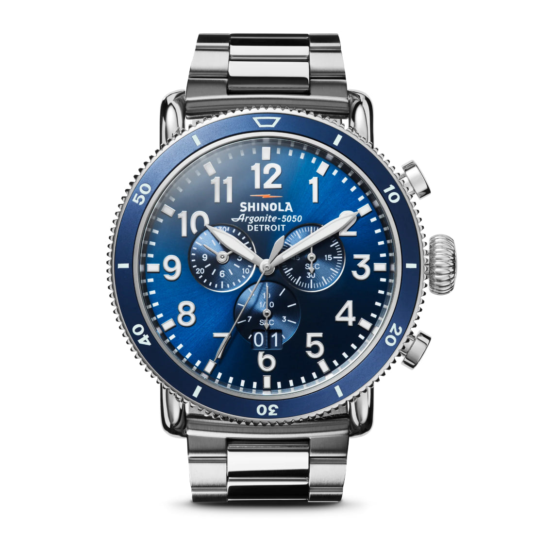 Shinola Runwell Sport Chronograph Men's Blue Dial Steel Quartz Watch S0120231780