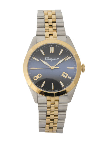 Salvatore Ferragamo Classic Men's Gold-Silver Two tone Bracelet Quartz Watch - SFUS00422