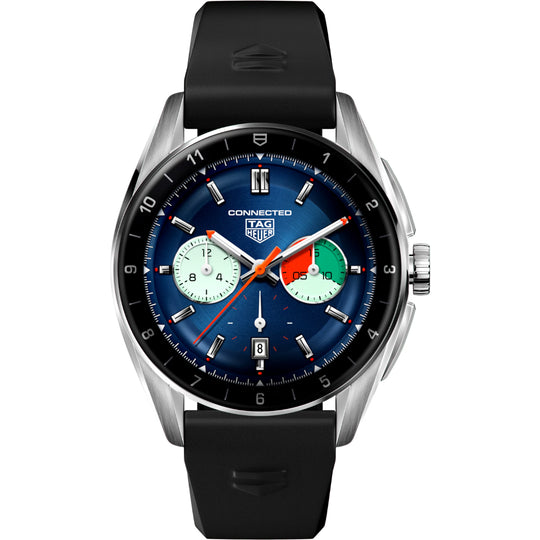 TAG Heuer Connected Calibre E4 Men's Black LCD Dial Silicone Strap Quartz Watch SBR8010.BT6255