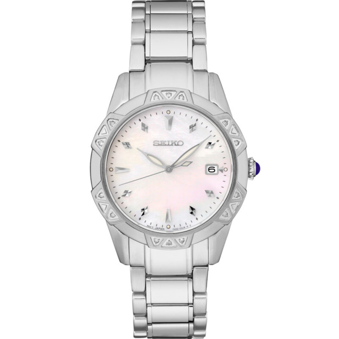 Seiko Caprice Women's White Mother-of-Pearl Crystal Accent Watch SKK727