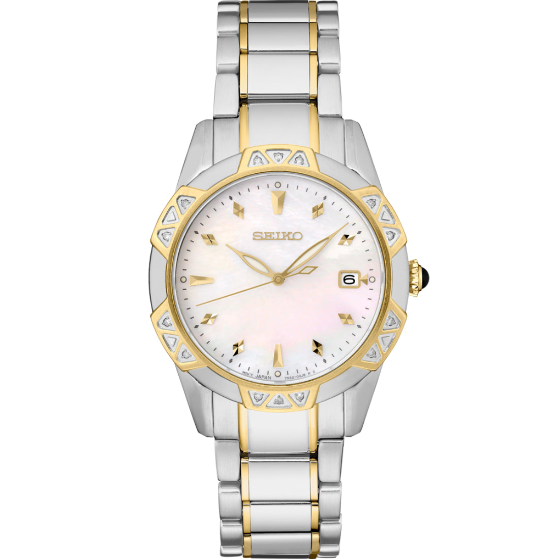 Seiko Diamond Collection Women's Mother-of-Pearl Two-Tone Watch SKK728