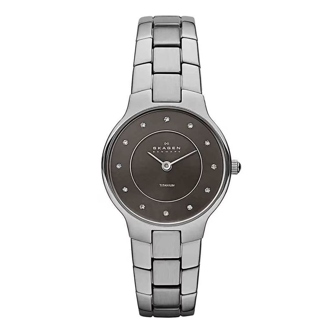 Skagen Titanium Women's Gray Dial Silver-Tone Bracelet Quartz Watch SKW2008