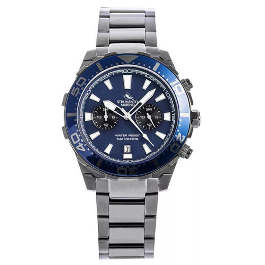 Strumento Marino Skipper Men's Blue Dial Steel Quartz Watch SM135MB/GUN/BL/BL
