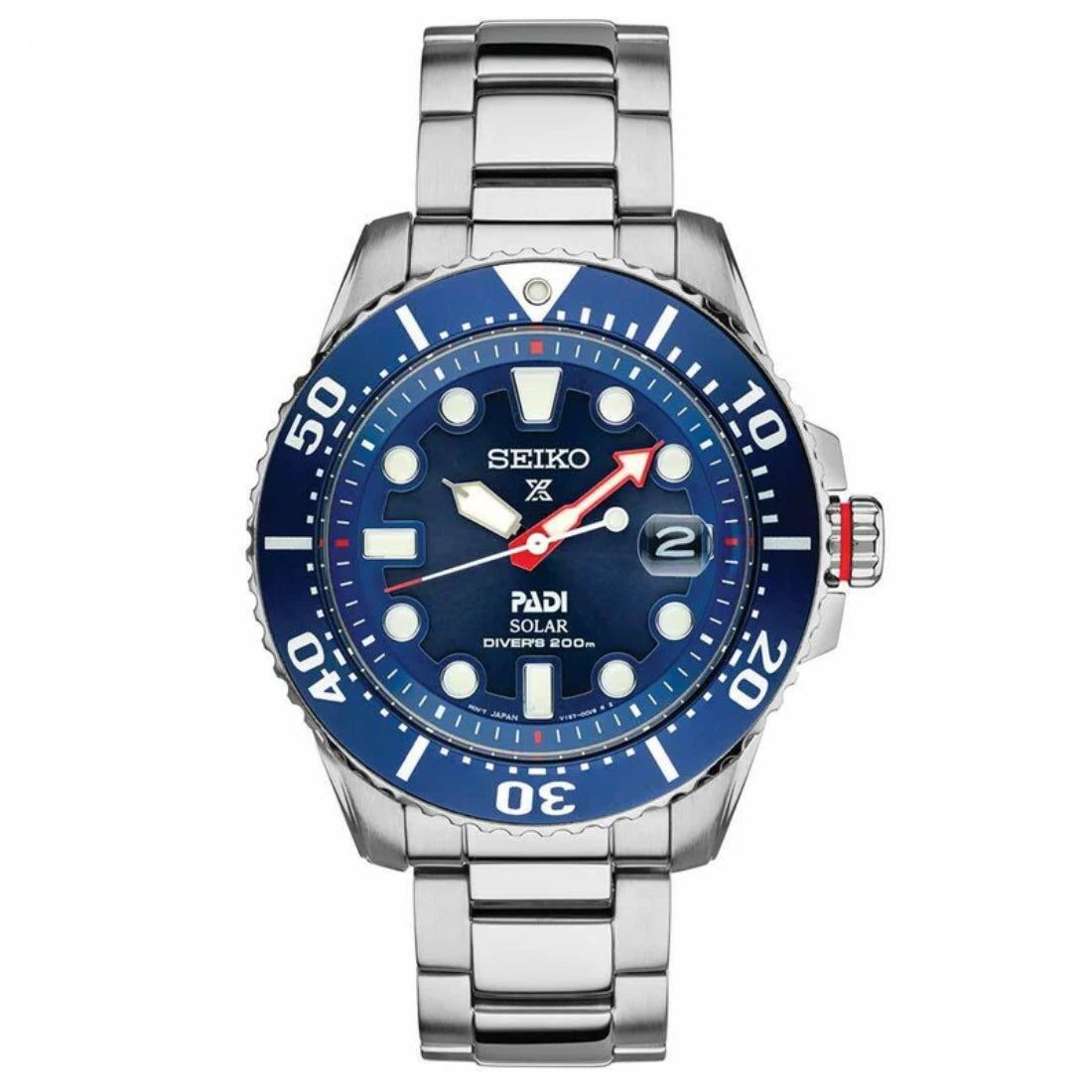 Seiko Prospex PADI Solar Diver Men's Blue Dial Steel Watch SNE549