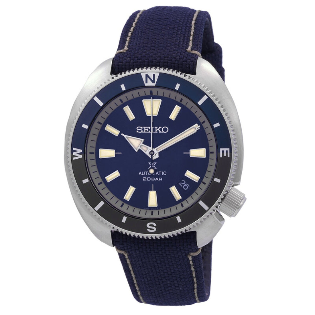Seiko Prospex Land Tortoise Automatic Compass Bezel Blue Strap SRPG15