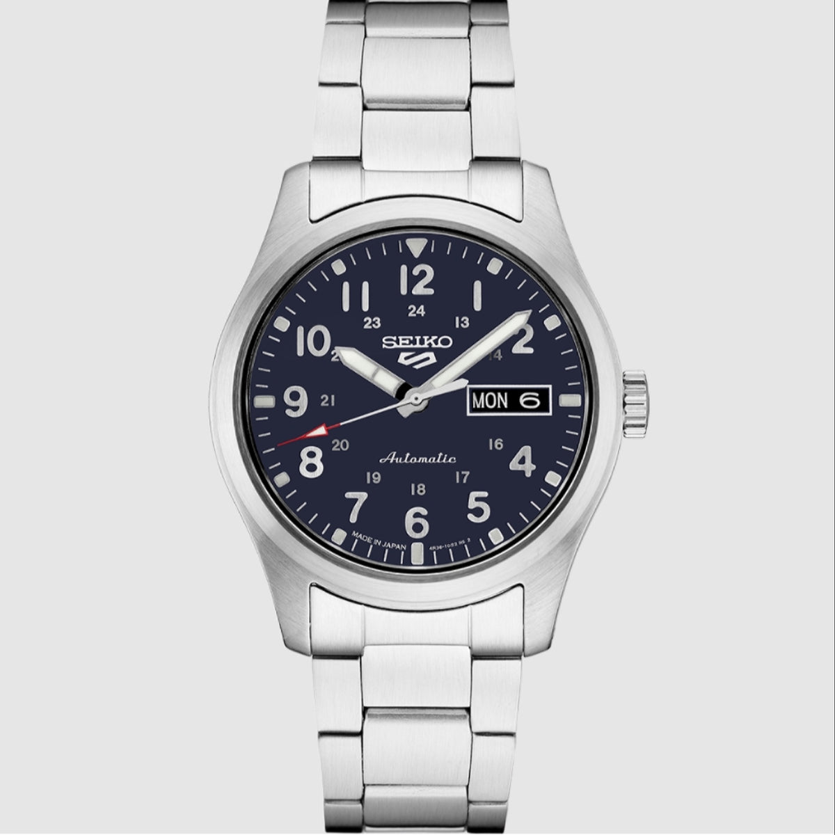 Seiko 5 Sports Field Automatic Blue Dial Steel Bracelet Watch SRPG29