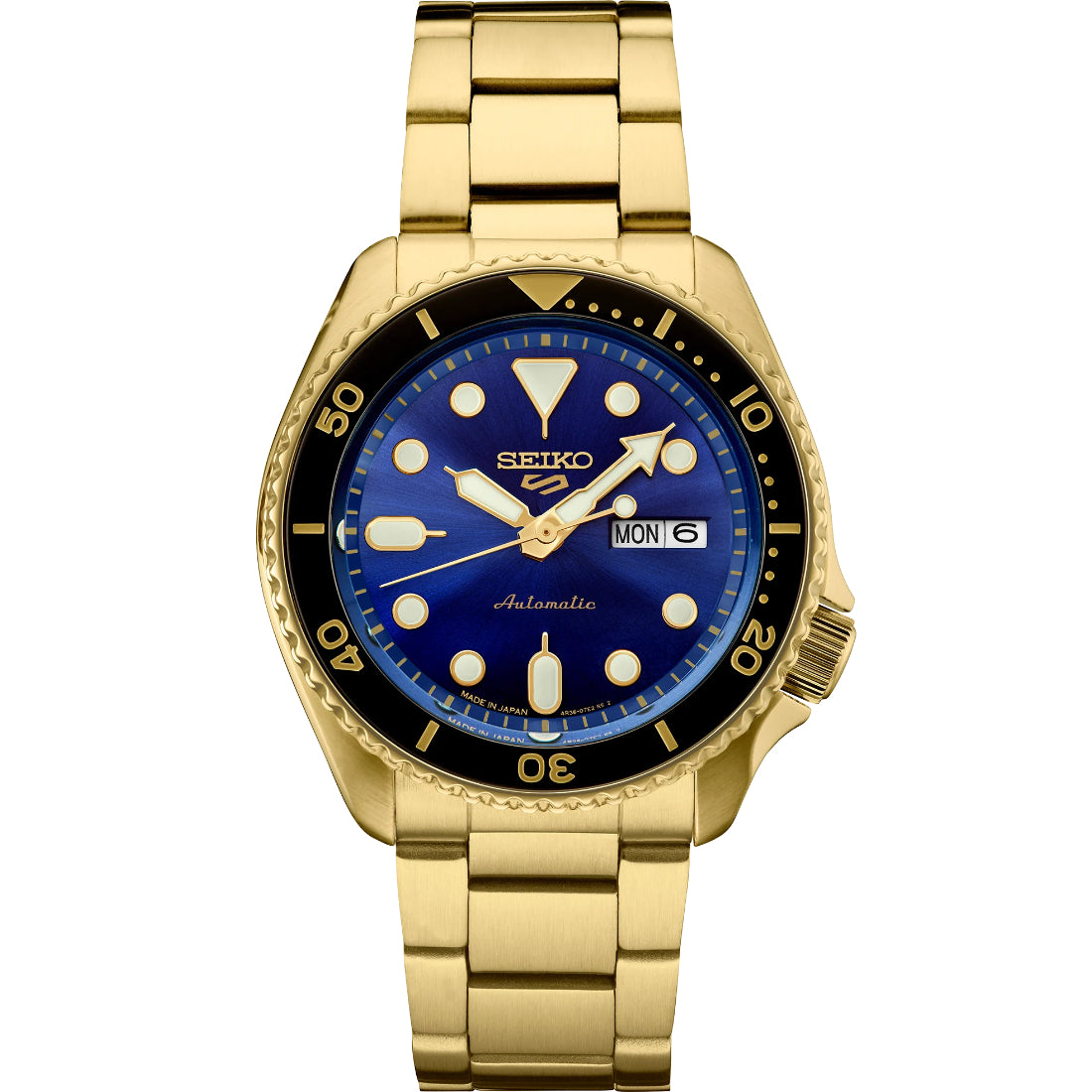 Seiko 5 Sports U.S. Special Creation Gold-Tone Blue Sunray Dial SRPK20