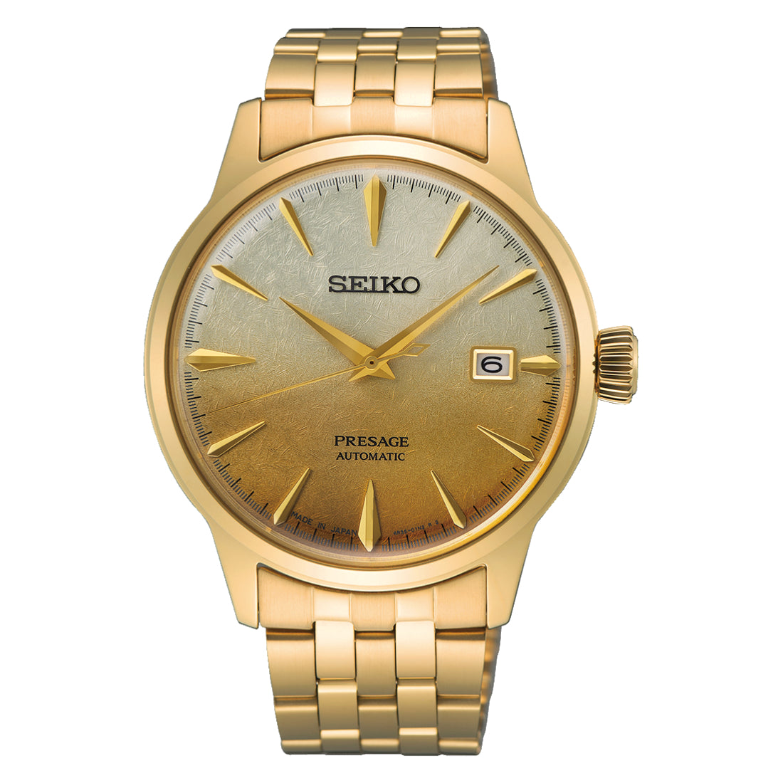 Seiko Presage Cocktail Time Beer Julep Gold-Tone Automatic SRPK46