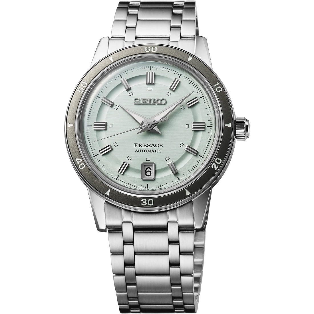 Seiko Presage Style60's Automatic Mint Green Dial Steel Bracelet SRPL71