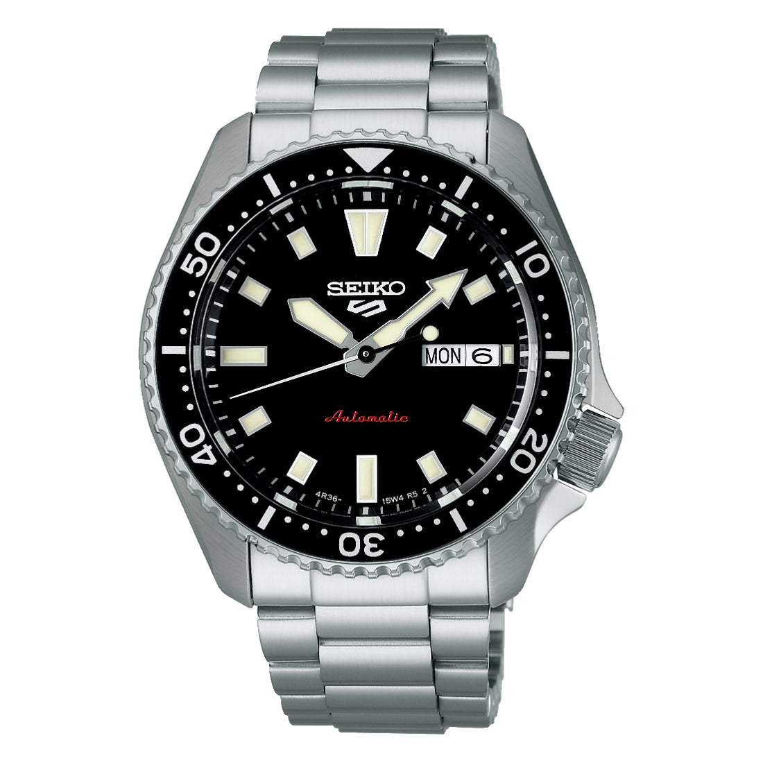 Seiko 5 Sports SKX Series Automatic Black Sunray Dial Steel Watch SRPL85