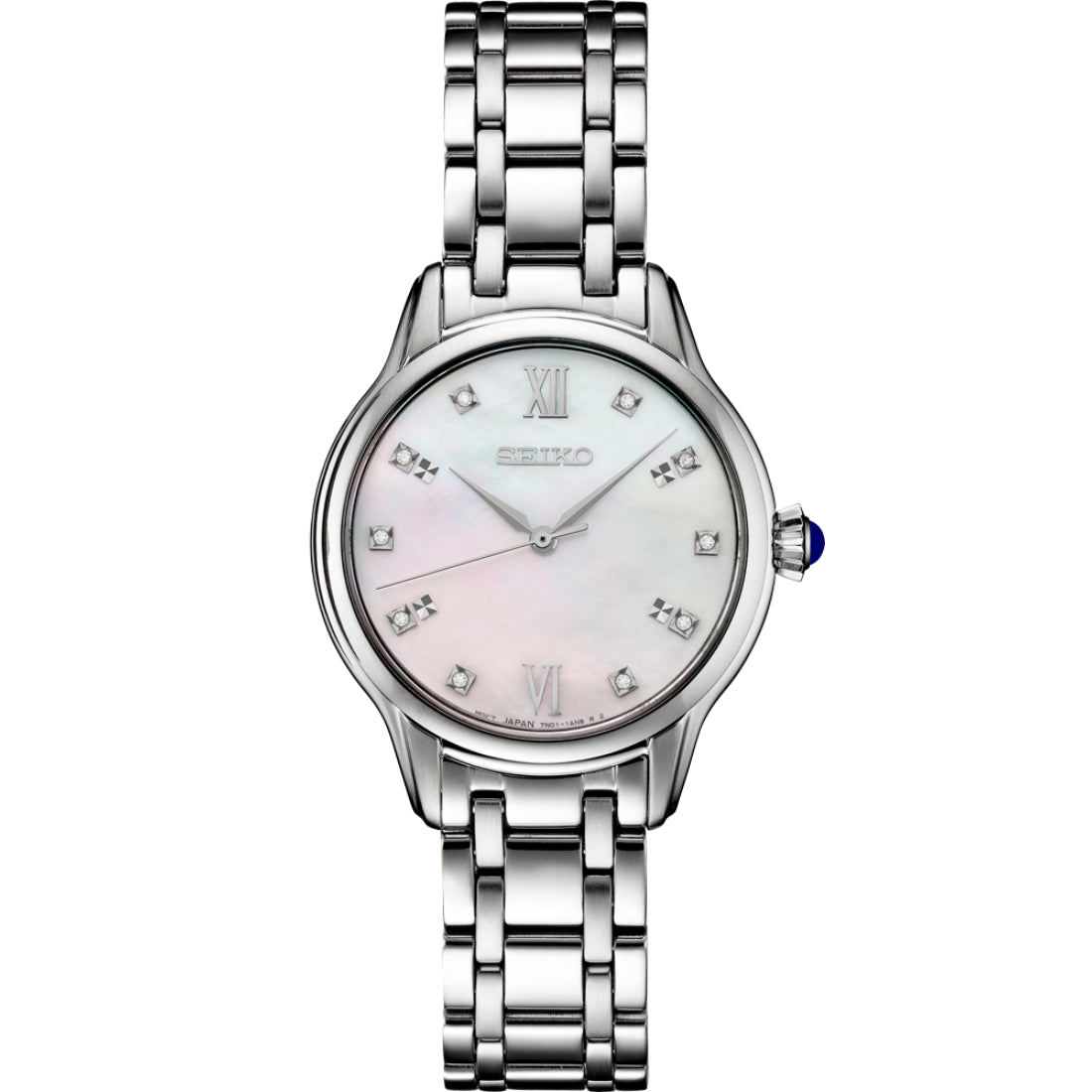 Seiko Diamond Collection Women's Mother-of-Pearl Steel Dress Watch SRZ537