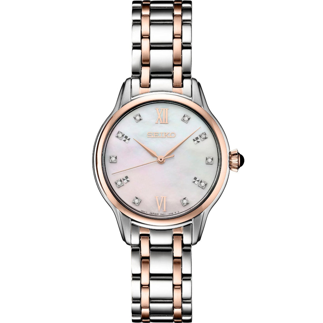 Seiko Conceptual Women's Mother-of-Pearl Diamond Two-Tone Watch SRZ542