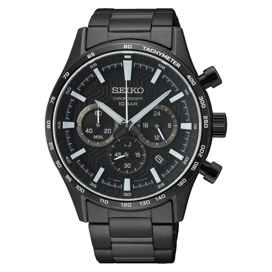 Seiko Discover More Chronograph Black Dial Black Steel Men's Watch SSB415