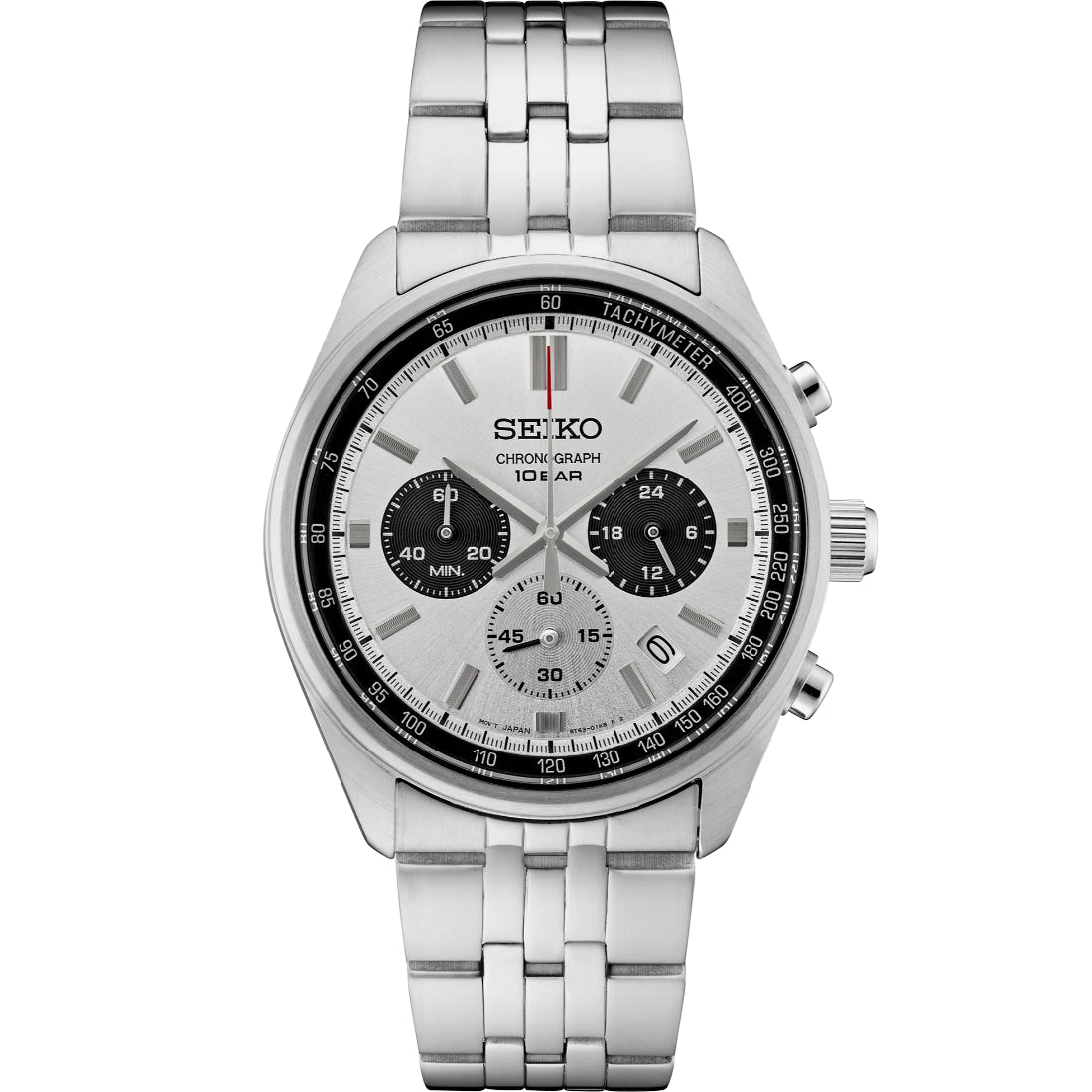 Seiko Essentials Chronograph Panda Dial Stainless Steel Men's Watch SSB425