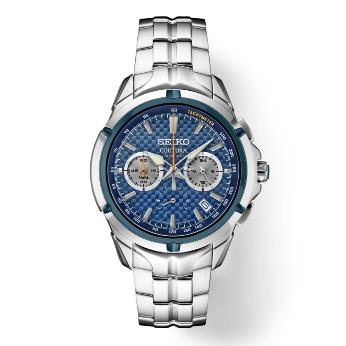 Seiko Coutura Chronograph Blue Dial Steel Tachymeter Men's Watch SSB431