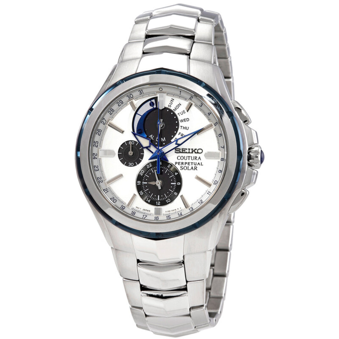 Seiko Coutura Solar Chronograph White Dial Perpetual Calendar SSC787