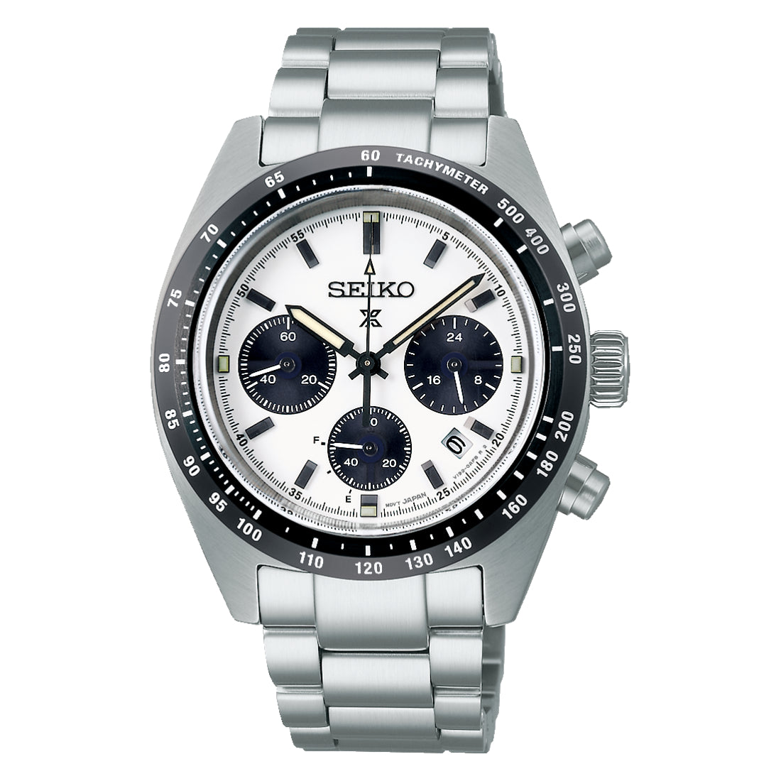 Seiko Prospex Speedtimer Solar Chronograph White Panda Dial SSC813