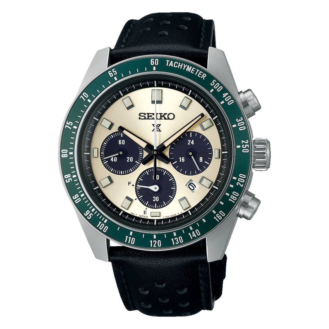 Seiko Prospex Speedtimer Solar Chronograph Off-White Dial Leather SSC943