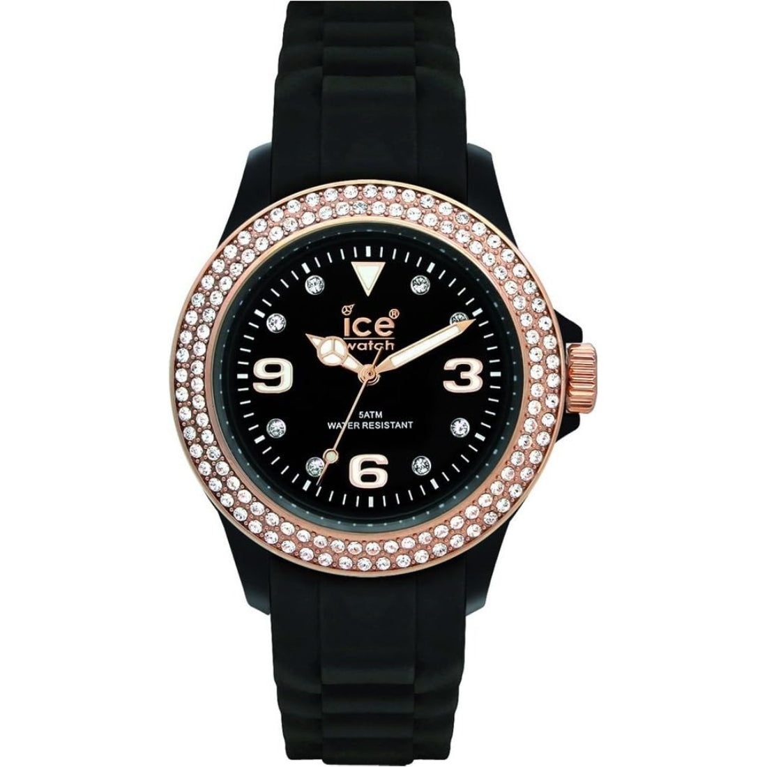 Ice-Watch Stone Sili Women's Black Strap Quartz Watch - ST.BK.S.S.09