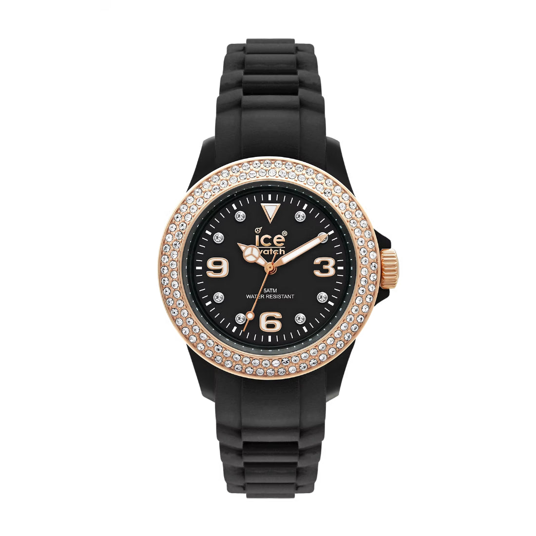 Ice-Watch Stone Sili Unisex Black Strap Quartz Watch - ST.BK.U.S.09