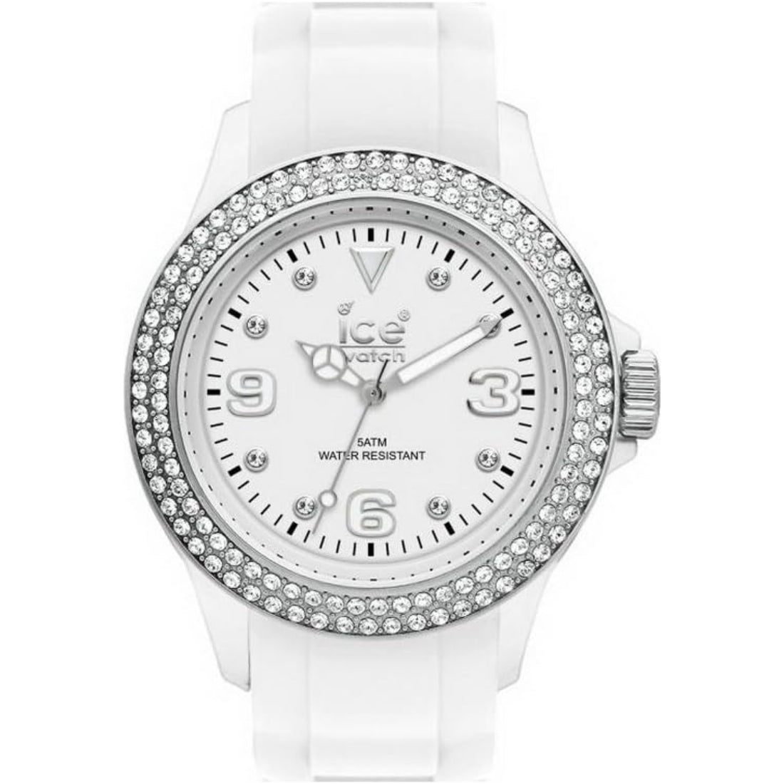 Ice-Watch Stone Sili Unisex White Strap Quartz Watch - ST.WS.U.S.09