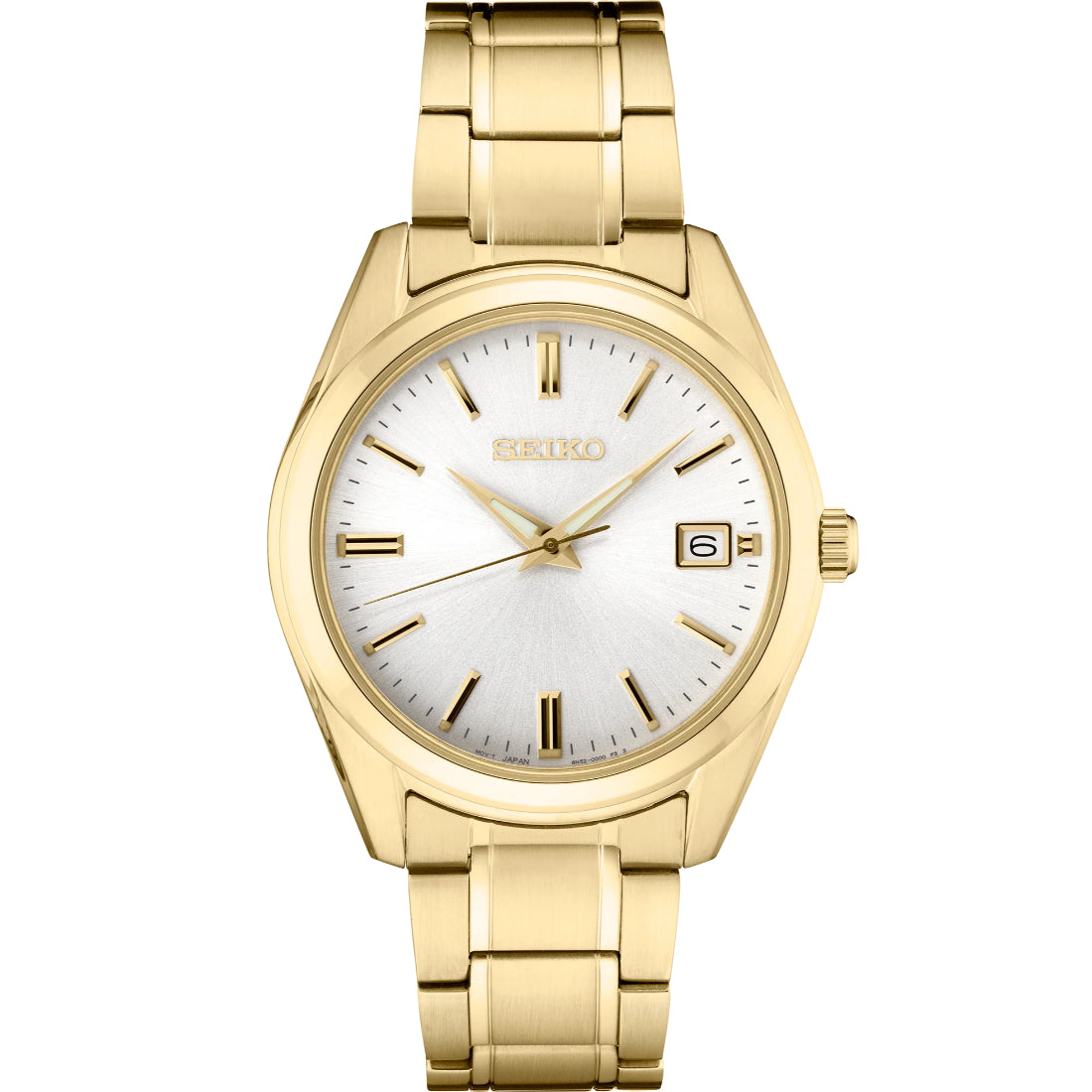 Seiko Essentials White Dial Gold-Tone Stainless Steel Men's Watch SUR314