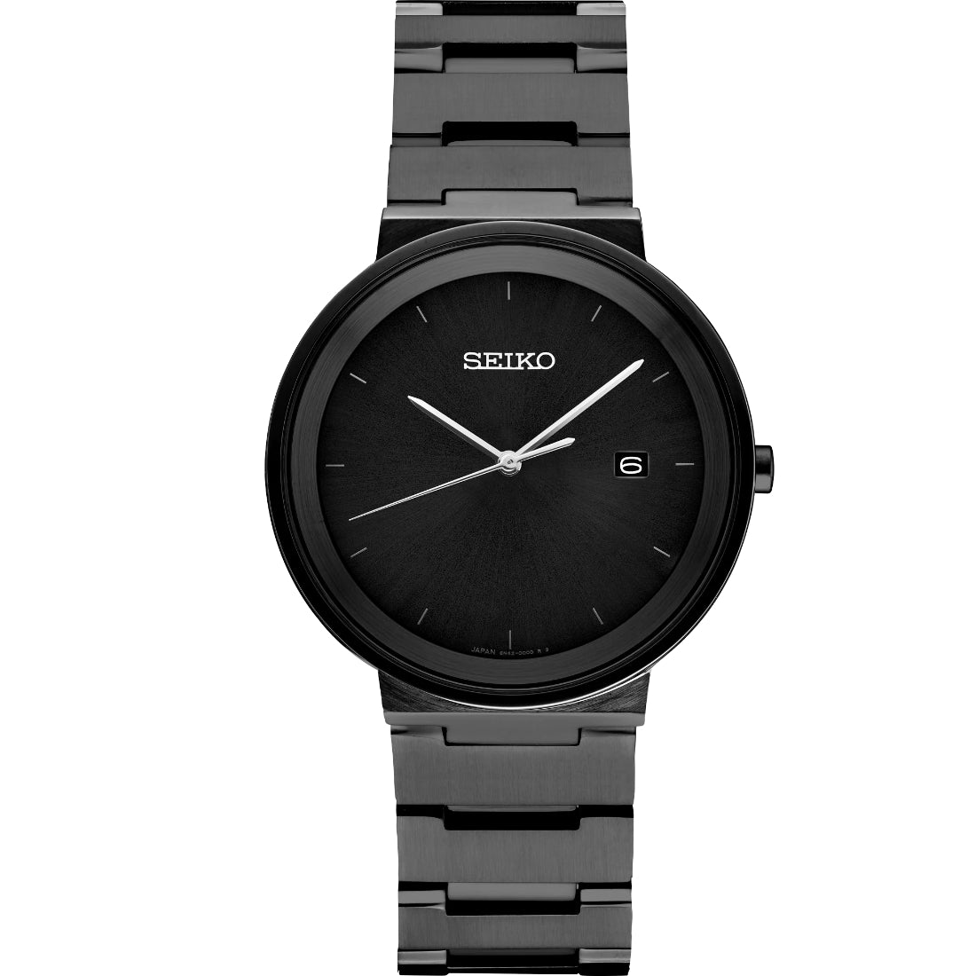 Seiko Essentials Black Sunray Dial Black Stainless Steel Men's Watch SUR487