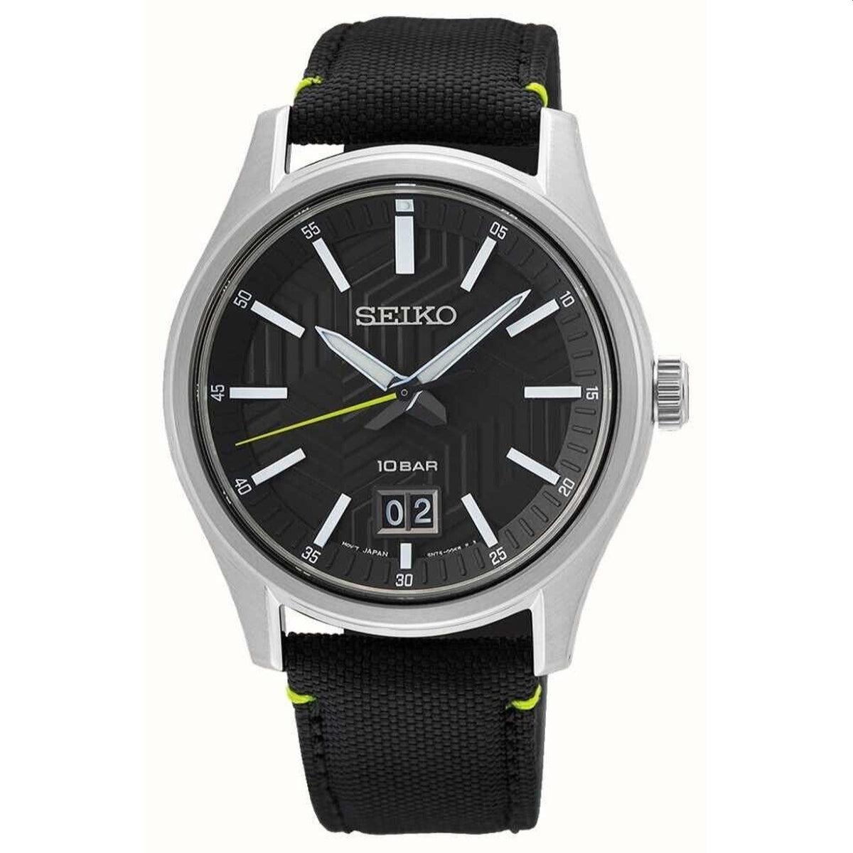 Seiko Men's SUR517 Black Nylon Watch